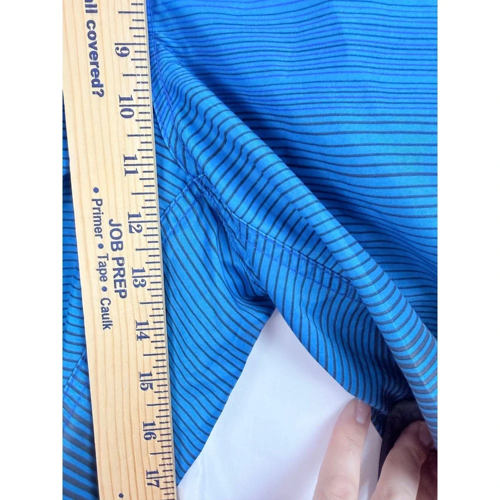 Calvin Klein Men Blue Stripe Swim Trunks Board Shorts Elastic Waist Drawstring‎